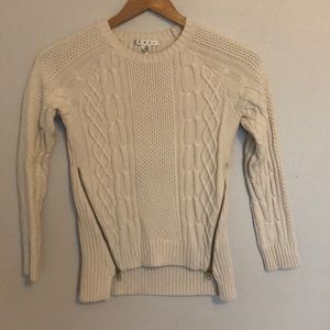 Cream cabi sweater with zippers